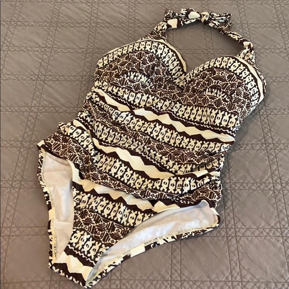 Primitive Stripe Halter Mio One-Piece Swimsuit - Picture 1 of 9